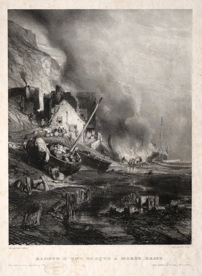 Sei marines: Radoub di una barca a marea bassa, 1833 da Eugene Isabey