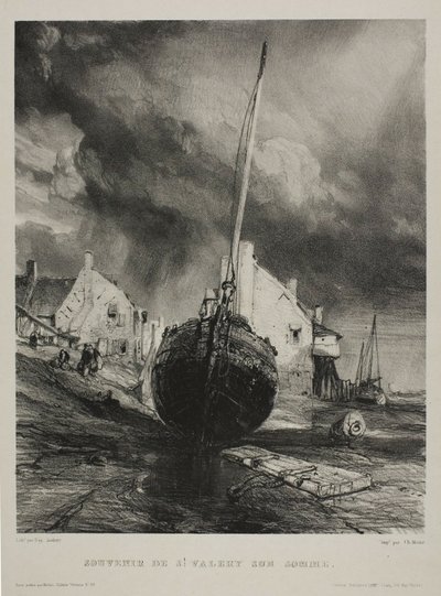 Souvenir di St. Valéry-sur-Somme, tavola tre da Six Marines da Eugene Isabey