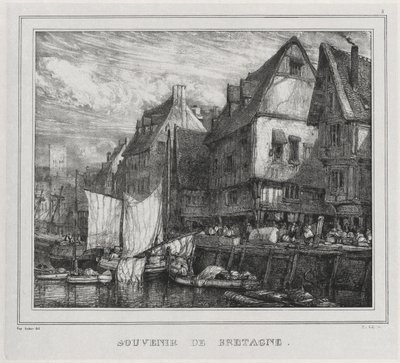Souvenirs: Souvenir della Bretagna, Tavola 5, 1832 da Eugene Isabey