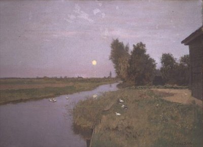 Paesaggio con anatre su un fiume da Eugene Jettel