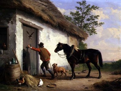 Alla porta del cottage da Eugene Joseph Verboeckhoven