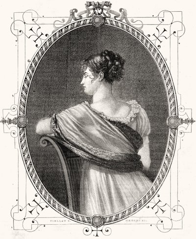 Ritratto di Madame Recamier inciso da Antoine Auguste Ernest Hebert da Eugene Joseph Viollat