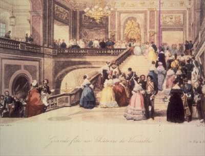 Un ballo al castello di Versailles, inciso da Charles Rolls da Eugene Louis (after) Lami
