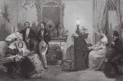 Un concerto di famiglia da Eugene Louis (after) Lami