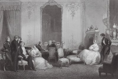Una famiglia parigina (incisione) da Eugene Louis (after) Lami