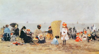 Scena di spiaggia, Trouville, 1881 da Eugene Louis Boudin