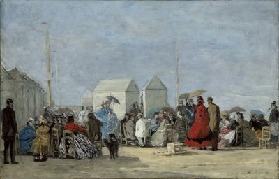 Scena di spiaggia a Trouville, 1864 da Eugene Louis Boudin