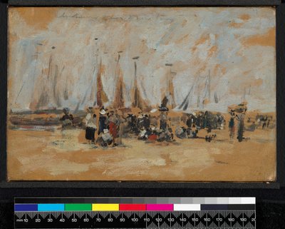 Scena di spiaggia, forse Harfleur, 1888-1895 da Eugene Louis Boudin
