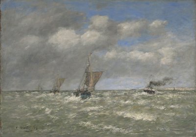 Barche che tornano al porto, Trouville, 1894 da Eugene Louis Boudin