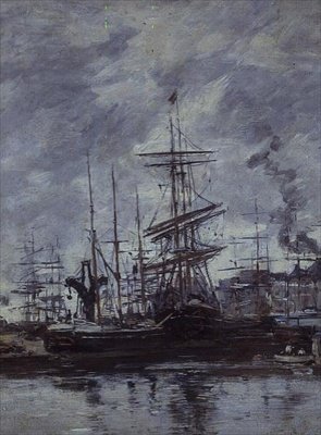 Barche a Le Havre da Eugene Louis Boudin