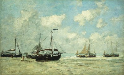 Barche sulla riva a Scheveningen, 1875 da Eugene Louis Boudin
