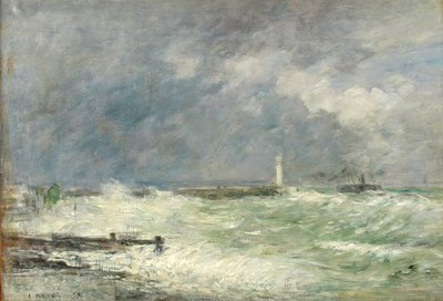 Ingresso al porto di Le Havre con tempo tempestoso, 1895 da Eugene Louis Boudin