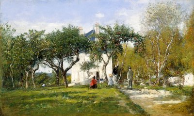 Fervaques, Giardino e Casa di Monsieur Jacquette, 1877 da Eugene Louis Boudin