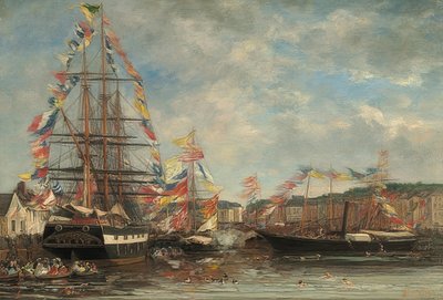 Giorno di festa nel porto di Honfleur. 1858 da Eugene Louis Boudin