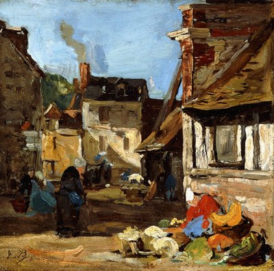 Honfleur, Piazza del Mercato di Santa Caterina da Eugene Louis Boudin