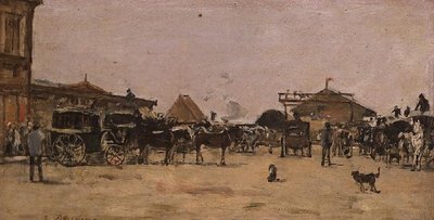 La Place de la Gare a Deauville da Eugene Louis Boudin