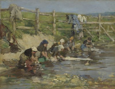Lavandaie presso un ruscello, ca. 1886-1890 da Eugene Louis Boudin