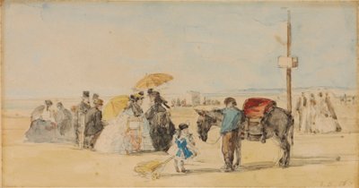 Sulla spiaggia da Eugene Louis Boudin