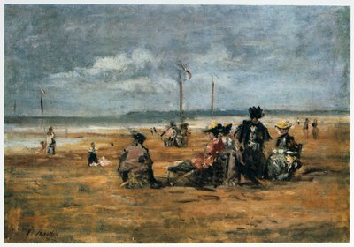 Sulla spiaggia da Eugene Louis Boudin