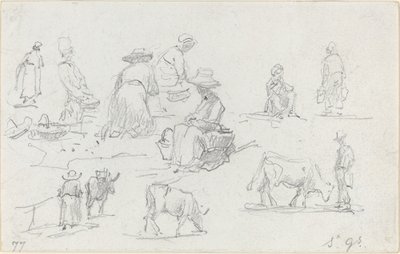Contadini e Mucche [recto], 1877 da Eugene Louis Boudin