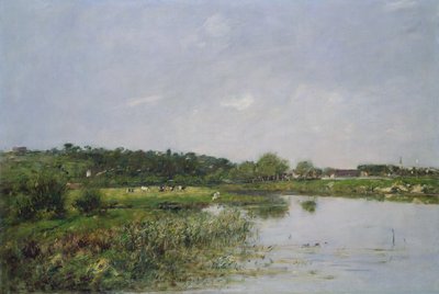 Riva del fiume a La Touques, 1890 da Eugene Louis Boudin