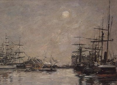 Il bacino della Barre, Le Havre da Eugene Louis Boudin