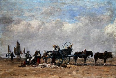 Il carretto del pesce, Berck da Eugene Louis Boudin