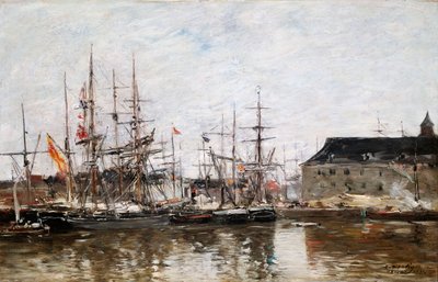 Tre-Master in Darsena, Anversa, 1871 da Eugene Louis Boudin