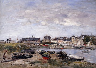 Trouville: Vista verso Deauville in giorno di mercato da Eugene Louis Boudin
