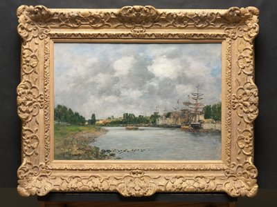Veduta del porto di Saint-Valéry-sur-Somme da Eugene Louis Boudin