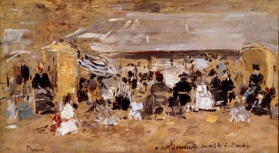 Veduta della spiaggia di Deauville in Normandia da Eugene Louis Boudin