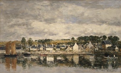 Villaggio vicino a un fiume, probabilmente 1867 da Eugene Louis Boudin