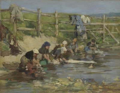 Lavandaie al fiume, circa 1885-90 da Eugene Louis Boudin