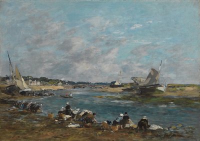 Lavandaie sulle rive del fiume Touques; Lavandieres sur un des bras de la Touques, 1866 da Eugene Louis Boudin
