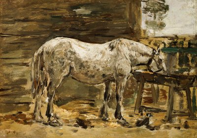 Cavallo Bianco alla Trogola, c.1885-90 da Eugene Louis Boudin