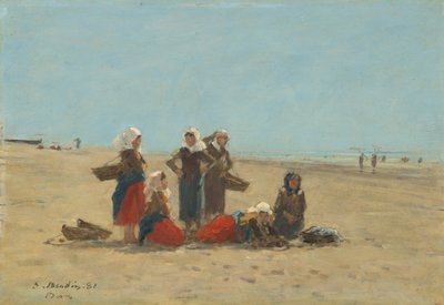Donne sulla spiaggia a Berck, 1881 da Eugene Louis Boudin