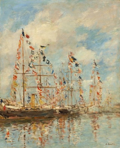Bacino di yacht a Trouville-Deauville, probabilmente 1895-1896 da Eugene Louis Boudin