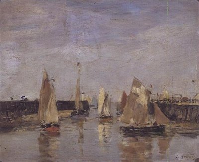 Yacht nel porto da Eugene Louis Boudin