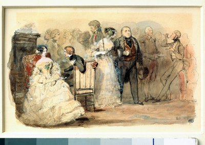 Una ricezione sotto Luigi Filippo. Acquerello di Eugene Lami (1800-1890) da Eugene Louis Lami