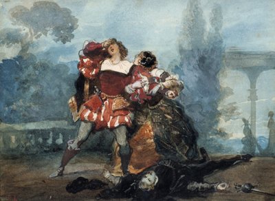 Illustrazione per il dramma Capricci di Marianne, 1851 da Eugene Louis Lami
