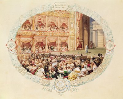 Interno del Teatro di Sua Maestà, chiusura della stagione del 1841 - Addio Mlle Rachel da Eugene Louis Lami