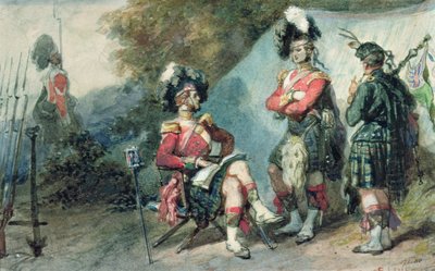Ufficiali del 79° Highlanders al campo di Chobham nel 1853 da Eugene Louis Lami