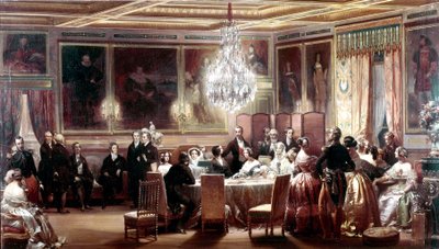 Ricevimento in onore della regina Vittoria e del principe Alberto al castello di Eu il 3 settembre da Eugene Louis Lami