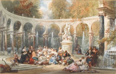 Società al Bosquet de la Colonnade nel giardino di Versailles da Eugene Louis Lami