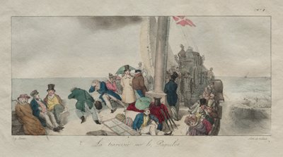 Souvenirs di Londra: Attraversamento sul battello, 1826 da Eugene Louis Lami