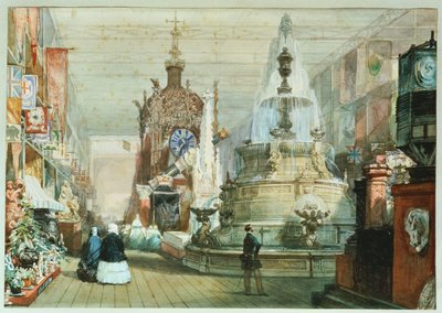Lo stand britannico alla Grande Esposizione tenuta nel Crystal Palace, con lo stand Minton a destra da Eugene Louis Lami