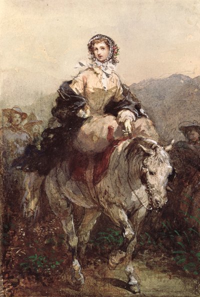 Giovane donna su un cavallo da Eugene Louis Lami