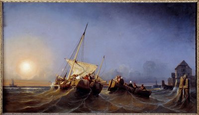 Il ritorno dei pescatori al tramonto da Eugene Modeste Edmond Lepoittevin