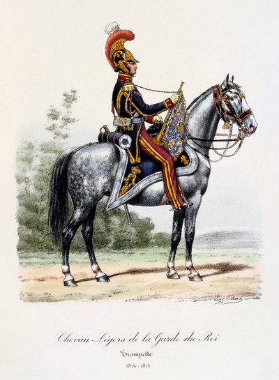 Chevau-Légers de la Garde du Roi, Trombettiere, 1814-15 da Eugene Titeux