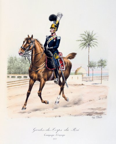 Gardes-du-Corps de Roi, Campagna spagnola, 1823, c. 1814-1830 da Eugene Titeux